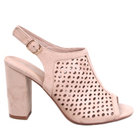 Noise Beige openwork heel sandals