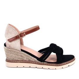 Tedder Black wedge sandals