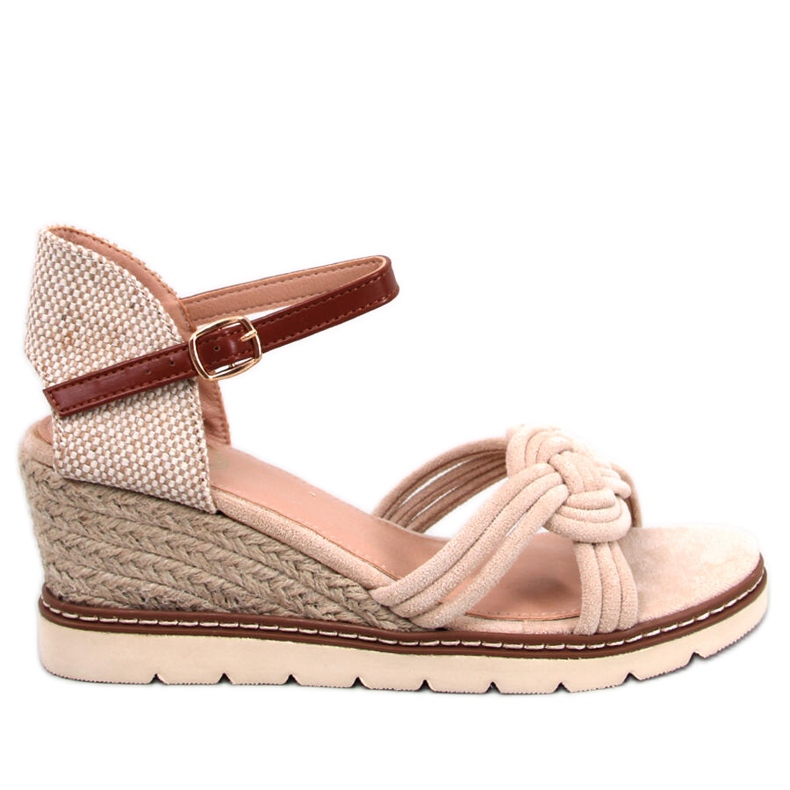 Tedder Beige wedge sandals