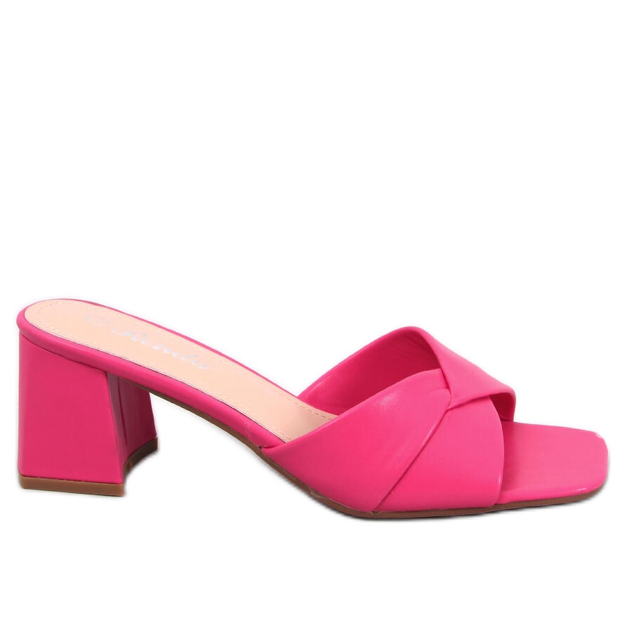 Poncia Fuchsia low heel sandals pink KeeShoes
