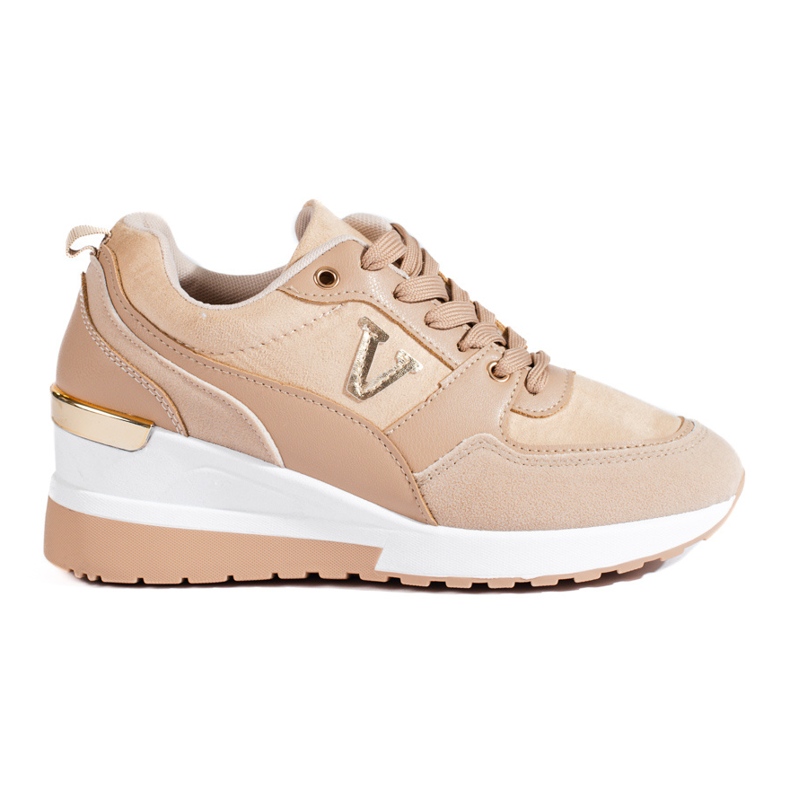 Women's Shelovet beige wedge sneakers