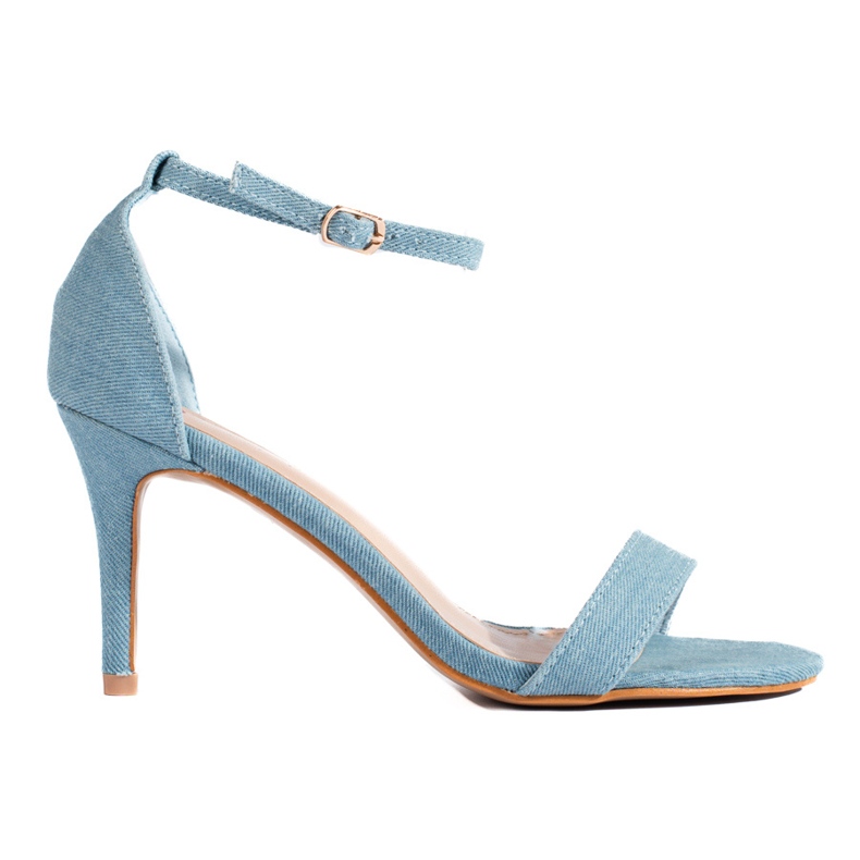 Shelovet denim high heel sandals blue