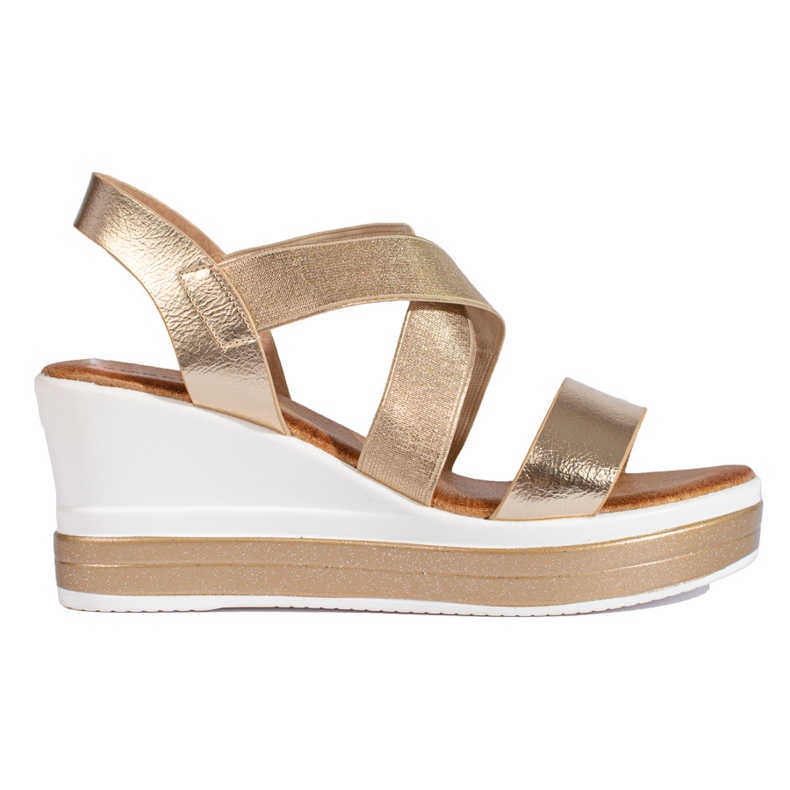 Shelovet gold wedge sandals golden