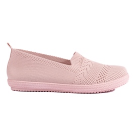 Women's textile slip-on sneakers Shelovet pink slip on