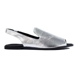 Shelovet silver open toe women's suede sandals Shelovet silver open toe women's suede sandals