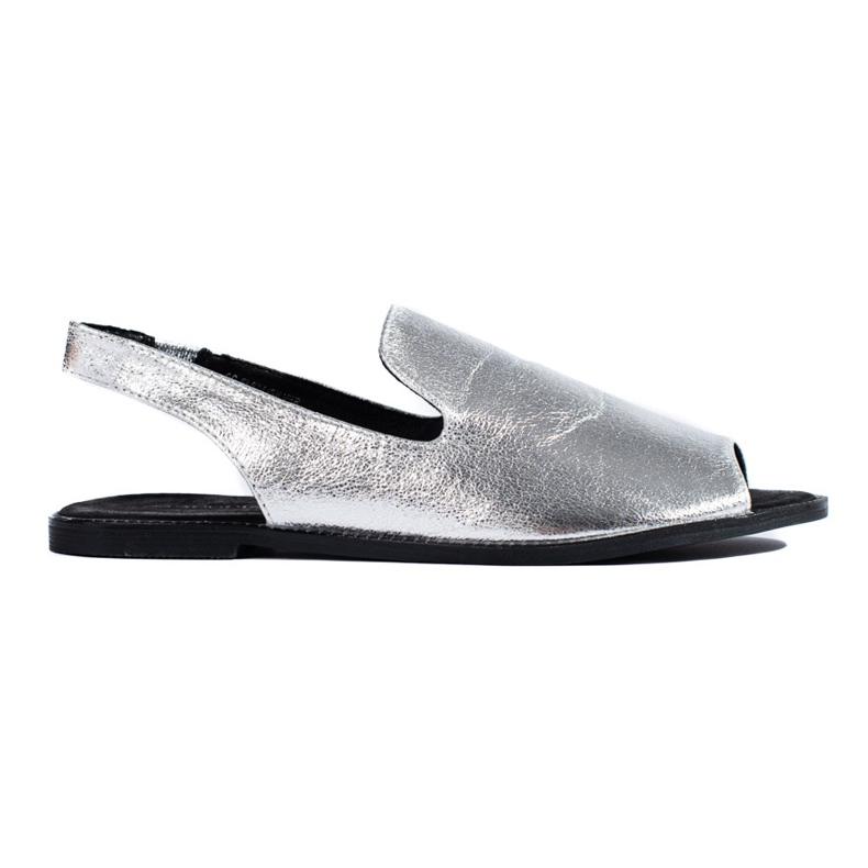 Shelovet silver open toe women's suede sandals