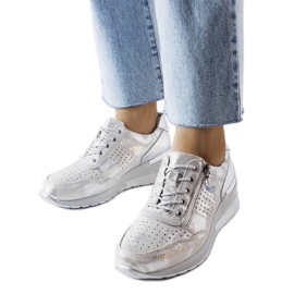 Goodin Jazzar silver openwork leather shoes