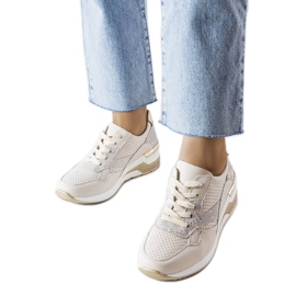 Goodin Beige perforated sneakers from Manfrin