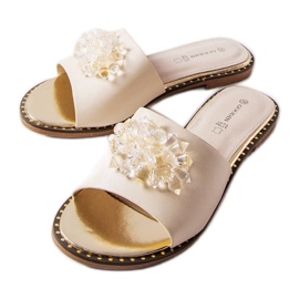Beige sliders with crystals from Lowa