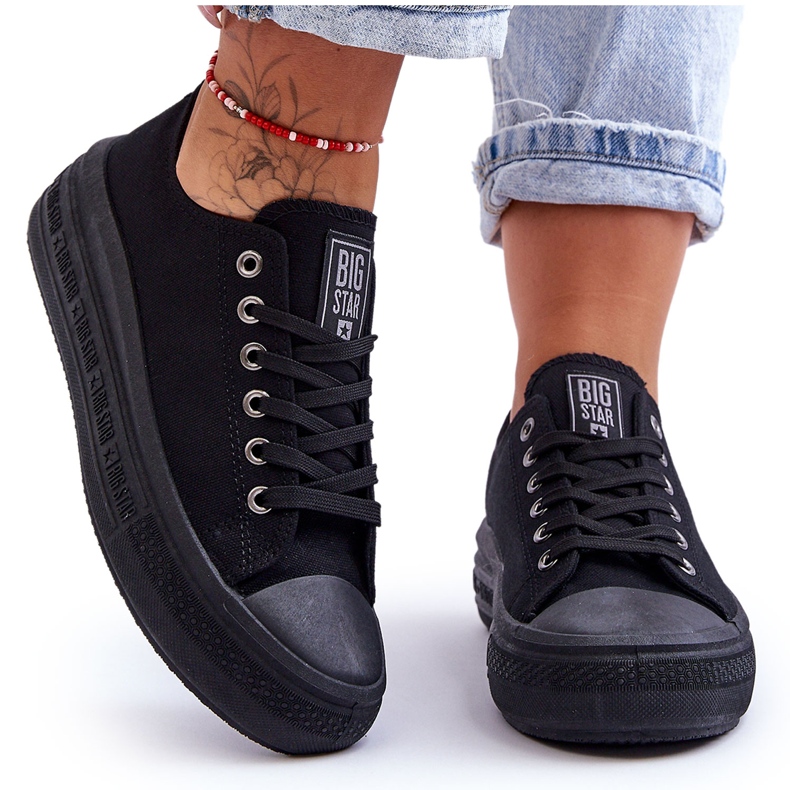 Women's Big Star Platform Sneakers LL274A176 Black