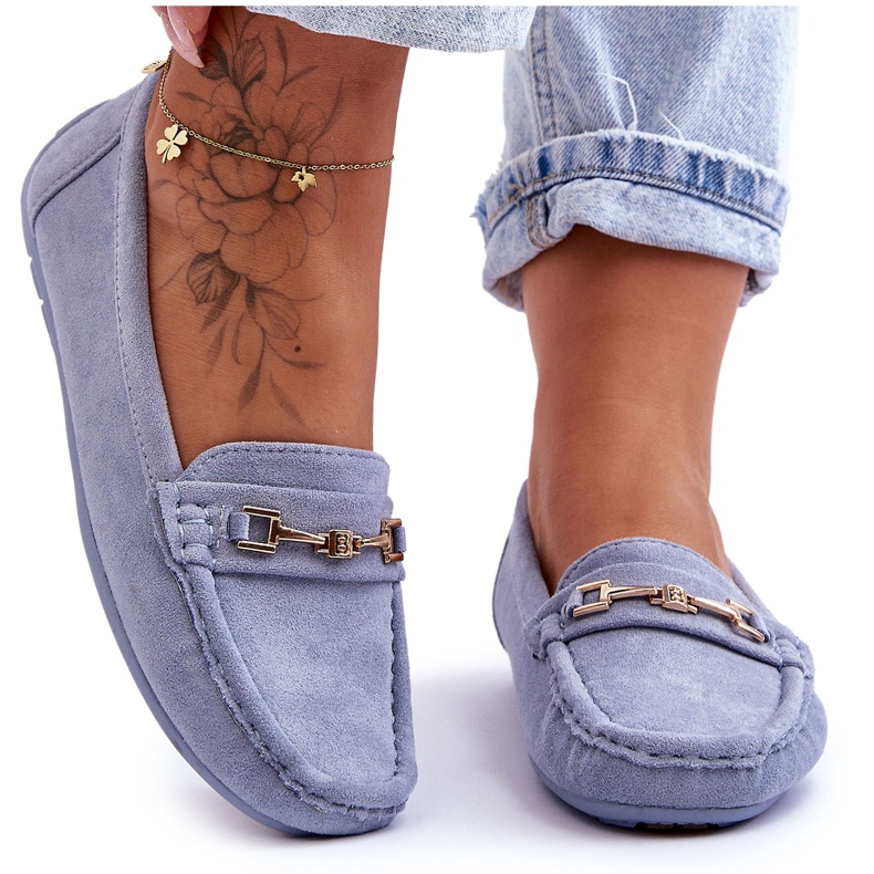 Women's Classic Suede Loafers Blue Corinell