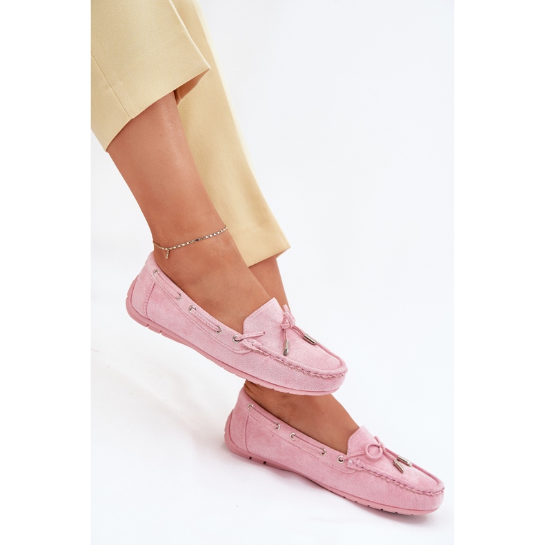Women's Suede Loafers Light Pink Si Passione Women's Suede Loafers Light Pink Si Passione