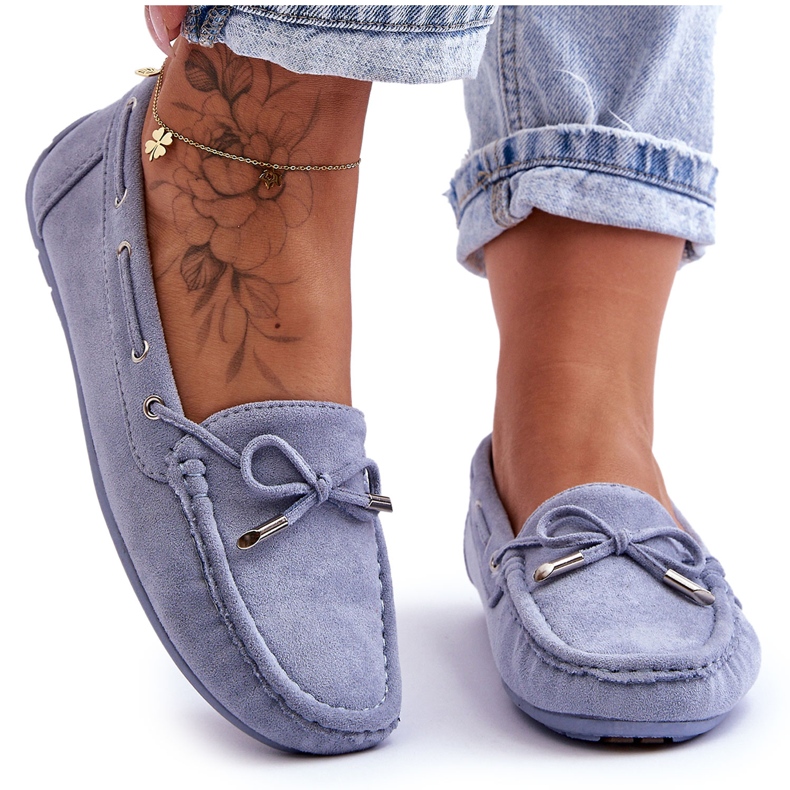 Women's Blue Si Passione Suede Loafers