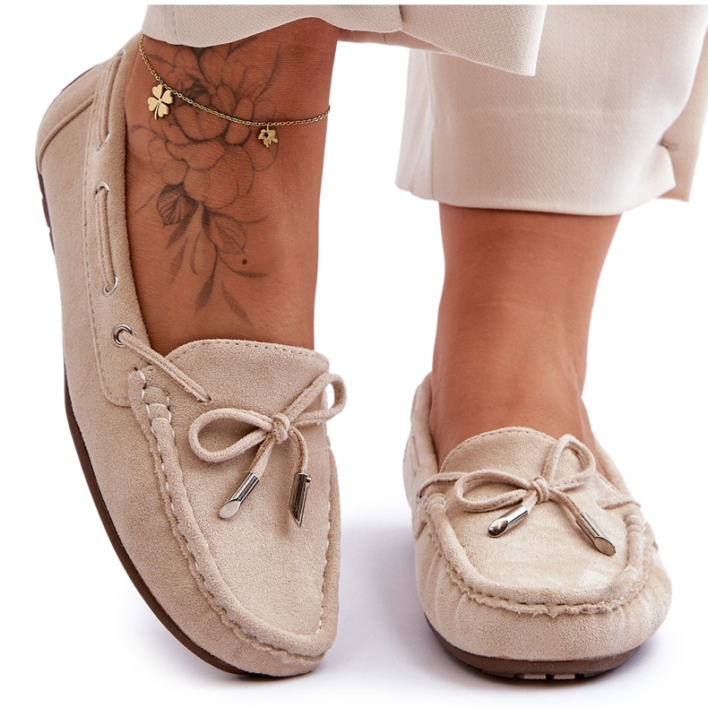 Women's Suede Loafers Beige Si Passione