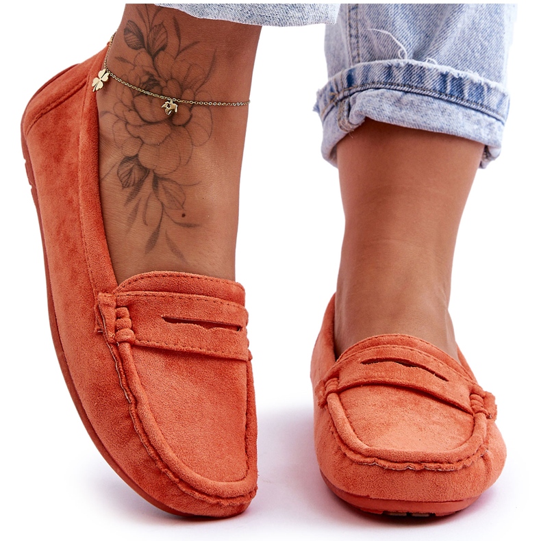 Women's Suede Loafers Orange Lenvie