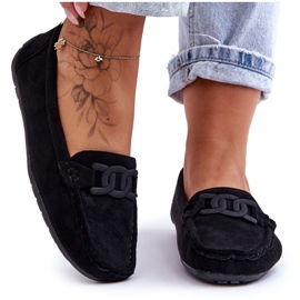 Women's Fashionable Suede Loafers Black Rabell