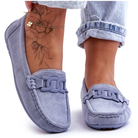Women's Fashionable Rabell Blue Suede Loafers Women's Fashionable Rabell Blue Suede Loafers