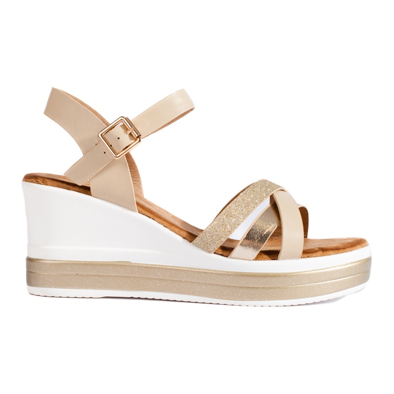 Women's beige Shelovet wedge sandals