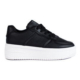 Black sneakers on a high platform from Shelovet