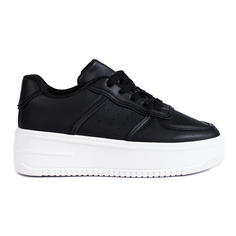 Black sneakers on a high platform from Shelovet