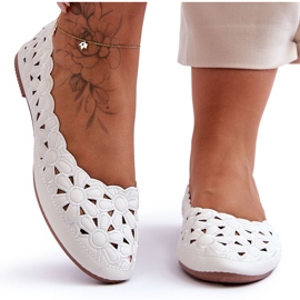 PE1 Openwork Glossy Ballerina Women's White Visionary PE1 Openwork Glossy Ballerina Women's White Visionary