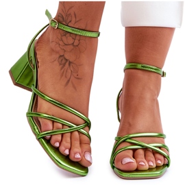 Fashionable Felisa Green High Heel Sandals