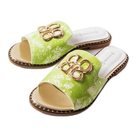 Lea green slides with a buckle