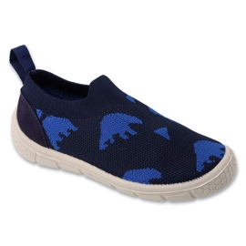 Befado children's navy blue slippers 102x006 Blue Application Befado children's navy blue slippers 102x006 Blue Application