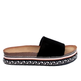 Demou Black embellished sliders