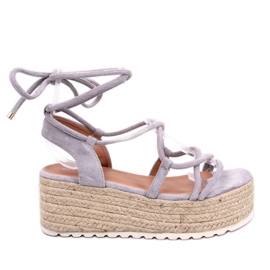 Renau Gray platform espadrille sandals grey