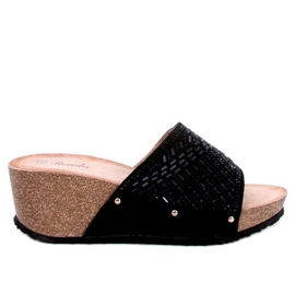 Greco Black wedge sandals