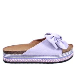 High sole bow sandals from Delair Purple