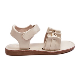 Children's Sandals With Velcro Hearts Beige Havana
