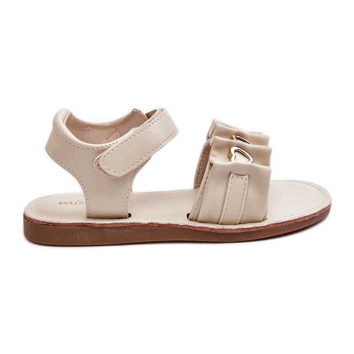 Children's Sandals With Velcro Hearts Beige Havana