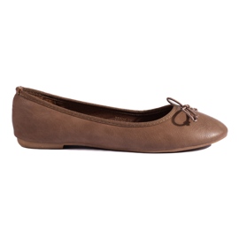 Women's brown ballerinas with a Shelovet bow