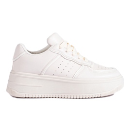 Cream sneakers on a high platform from Shelovet beige