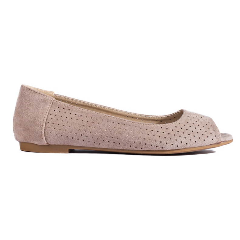 Women's beige openwork ballerinas Shelovet Women's beige openwork ballerinas Shelovet