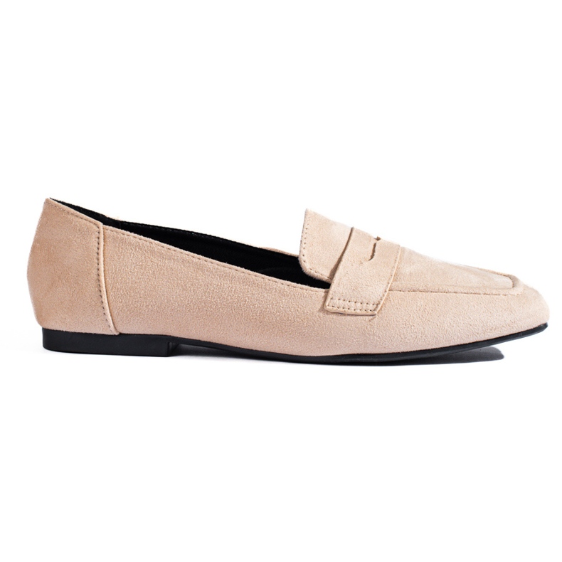 Classic beige suede loafers from Shelovet