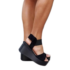 Black wedge sandals from Romani