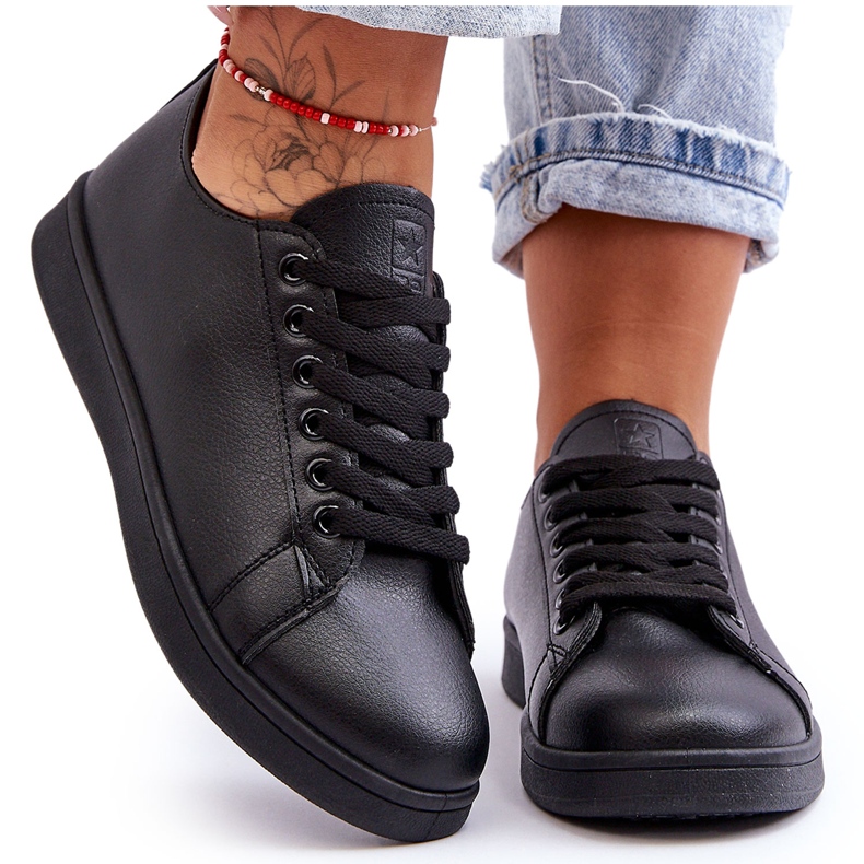 PE1 Women's Leather Classic Sneakers Black Unlimited PE1 Women's Leather Classic Sneakers Black Unlimited