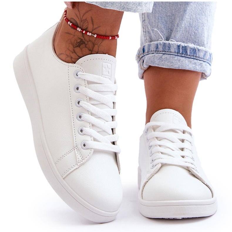 PE1 Women's Leather Classic Sneakers White Unlimited