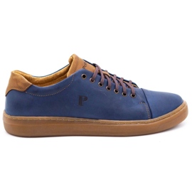 Polbut Men's leather shoes 2109 navy blue Polbut Men's leather shoes 2109 navy blue