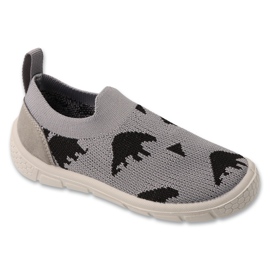 Befado baby slippers gray 102x005 black appl grey