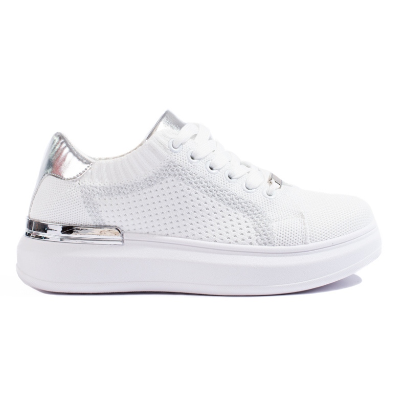 Textile openwork platform sneakers Shelovet white