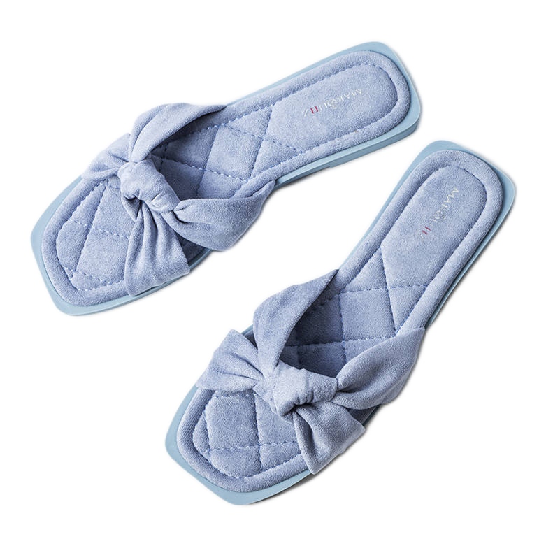 Pride blue eco-suede slippers