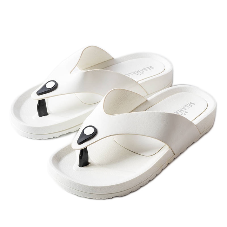 Elide white platform flip-flops