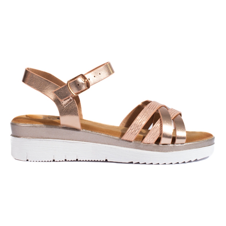Women's gold Shelovet wedge sandals golden