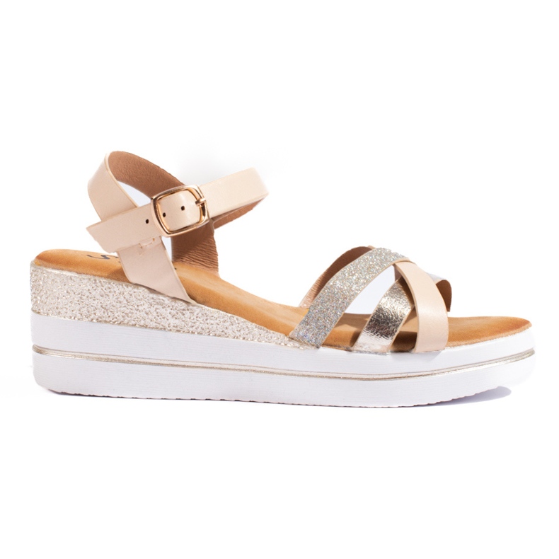 Women's beige Shelovet wedge sandals Women's beige Shelovet wedge sandals