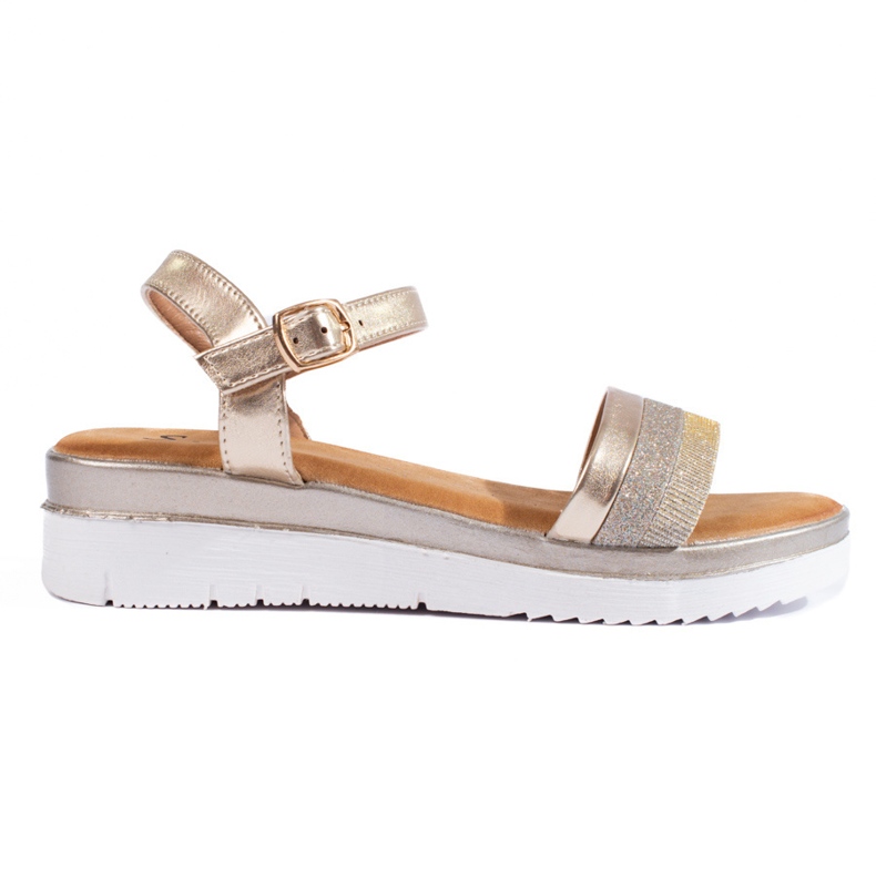 Women's platform sandals Shelovet gold golden