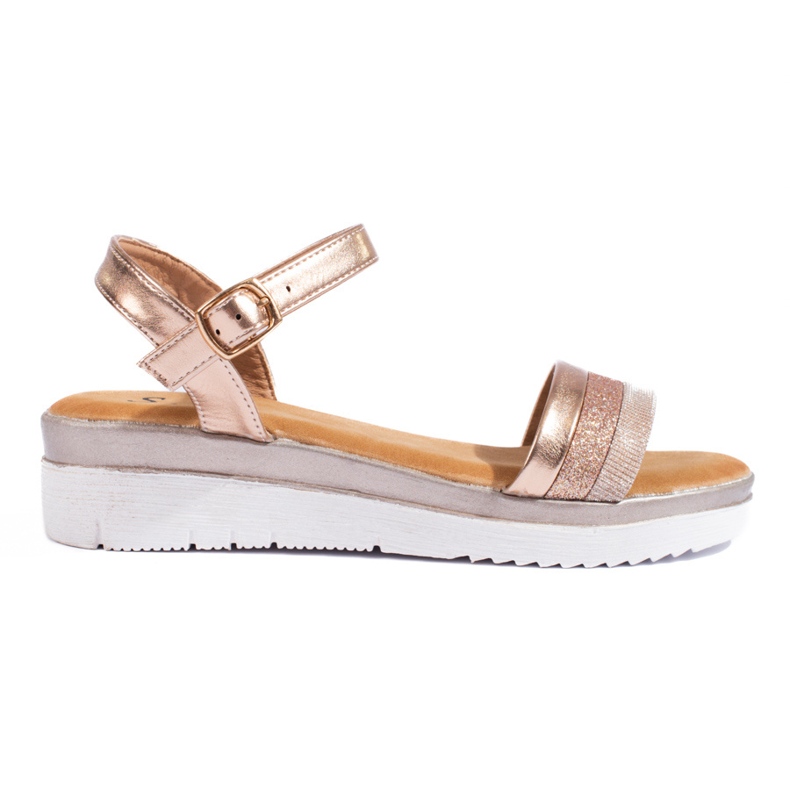 Women's platform sandals Shelovet gold golden